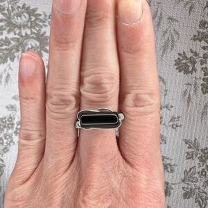 Black Obsidian handmade ring  size 5